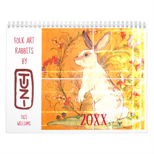 Calendario Conejos de arte popular de Tuzi Willams Rabbit Til (Tapa)
