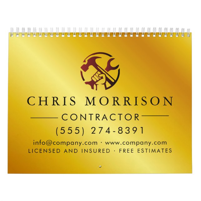 Calendario Construction Business Marketing Logo (Tapa)