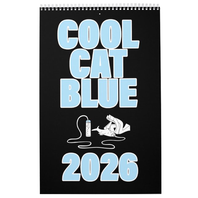 Calendario Cool cat Blue 2026 Calendar (Tapa)