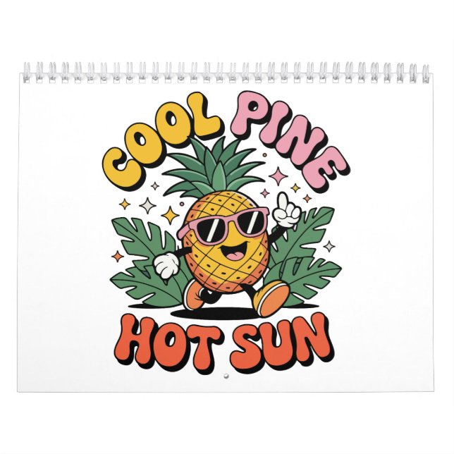Calendario Cool Pine Hot Sun Retro Pineapple Summer Vibes  (Tapa)
