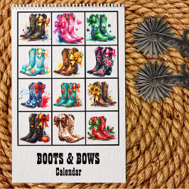 Calendario Coquette Cowgirl Boots and Bows