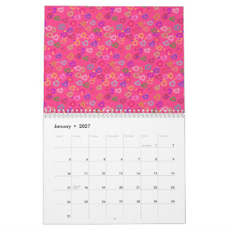 Calendario Corazón Colorido Lindo