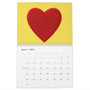 Calendario corazones dorados
