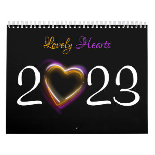 Calendario Corazones Hermosos Románticos 2023