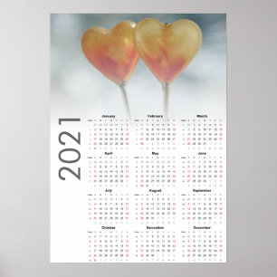 Calendario Corazones Póster 2021 - domingo primero