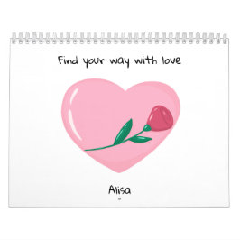 Calendario Corazones y frases de inspiración