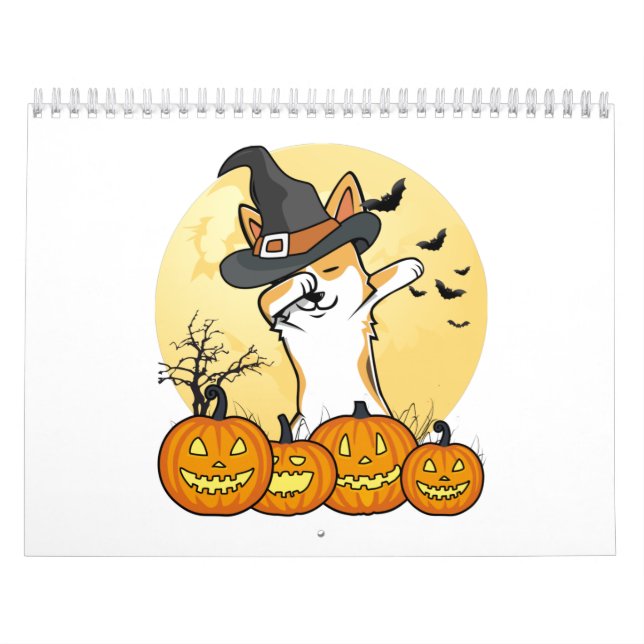 Calendario Corgi Dabbing Halloween (Tapa)