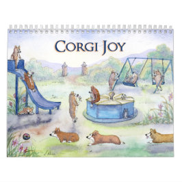 Calendario Corgi Joy - perros corgi que disfrutan 
