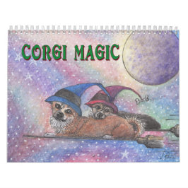 Calendario Corgi Magic - un perro de corgi galés o dos al mes