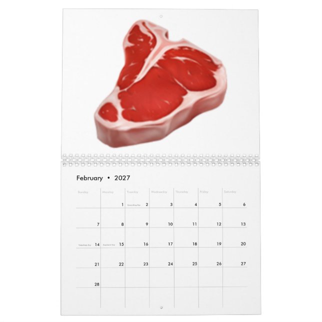 Calendario Corte de carne - Emoji (Feb 2027)