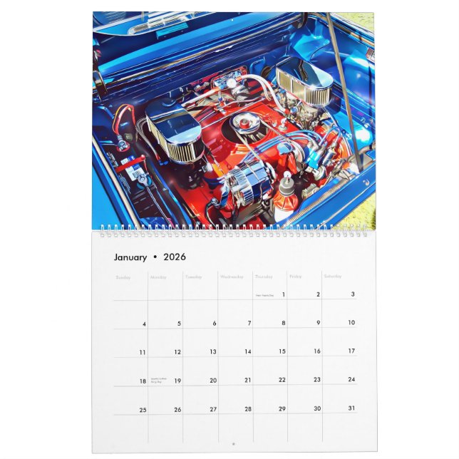 Calendario Corvair grande de dos páginas (Jan 2026)