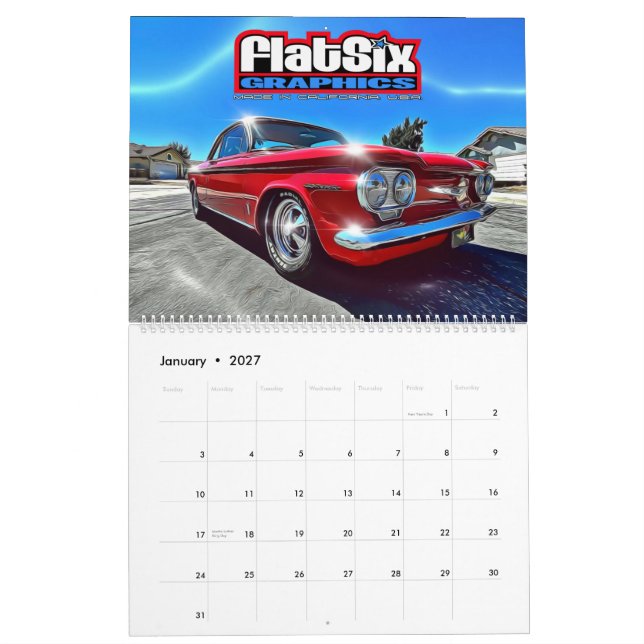 Calendario Corvair grande de dos páginas (Jan 2027)