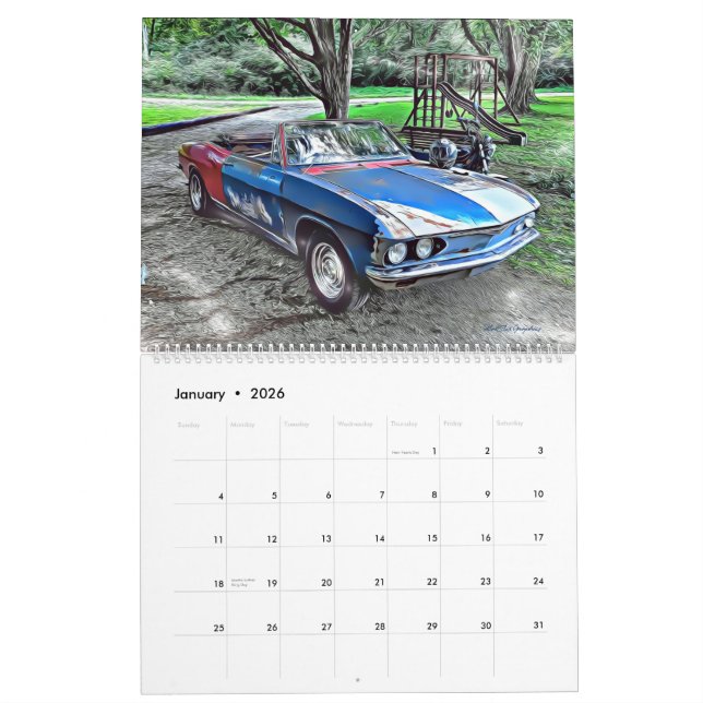 Calendario Corvair grande de dos páginas (Jan 2026)