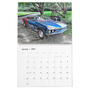Calendario Corvair grande de dos páginas