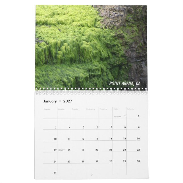 Calendario Costa costa 2013 de California (Jan 2027)