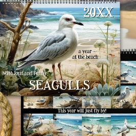 Calendario Costa de arte de la gaviota divertida