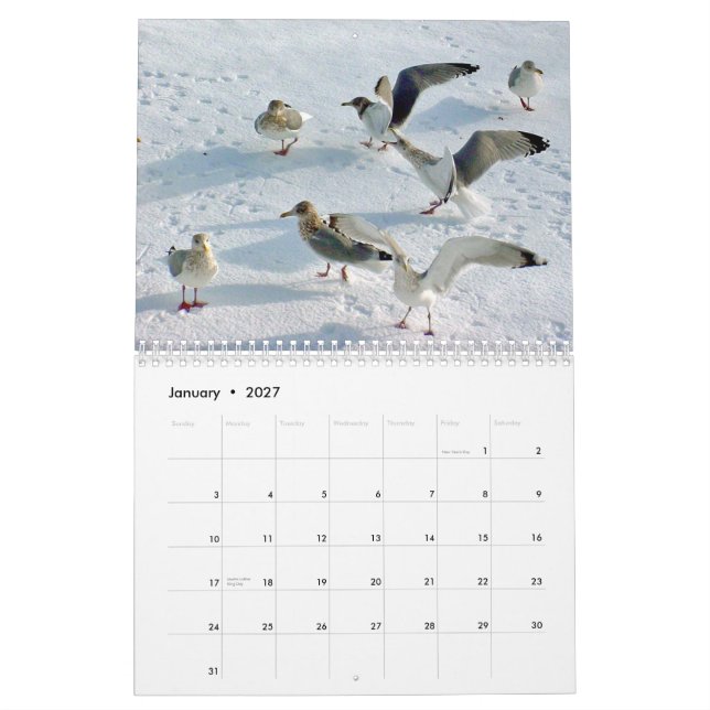 Calendario Costa hermosa de Maine (Jan 2027)