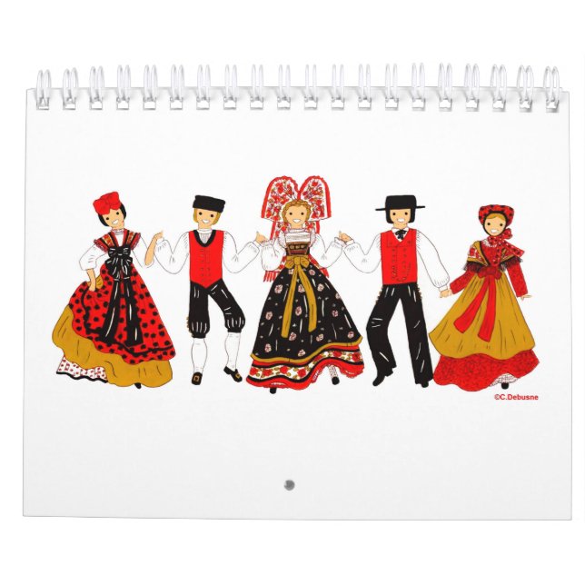 Calendario Costume traditionnel d'Alsace, Francia (Reverso)