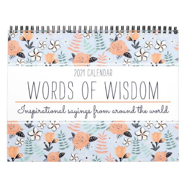 Calendario Cotización Inspiradora Elegante Floral Botánica 20 (Tapa)