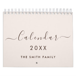 Calendario Cozy Minimalista 2027 Nombre de Familia en Letra S