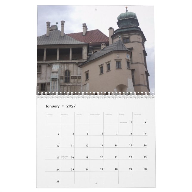 Calendario - Cracovia (Jan 2027)