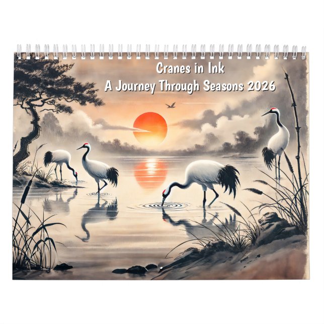 Calendario Cranes in Ink – A Journey Through Seasons 2026 (Tapa)