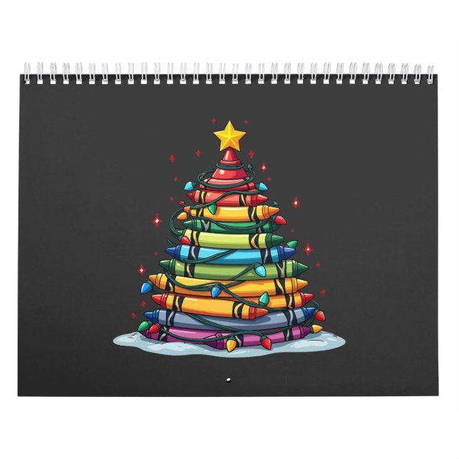 Calendario Crayon Christmas Tree Teacher Student Xmas (Tapa)