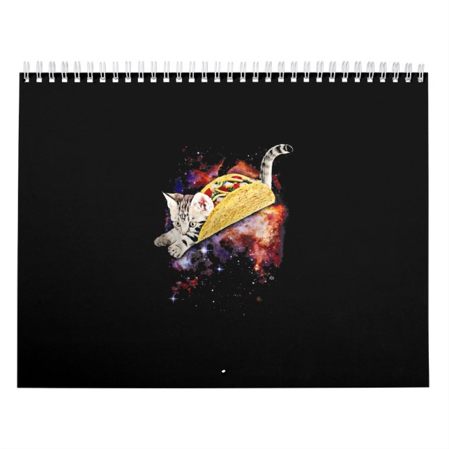 Calendario Crazy Space Taco Cat Funny Galaxy Gift (Tapa)
