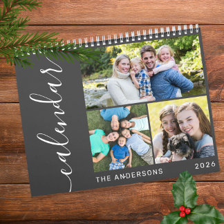 Calendario Crea tu propio script de collage minimalista de 3