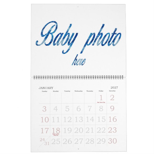 CALENDARIO CREAR SU PROPIA FOTO (Jan 2027)