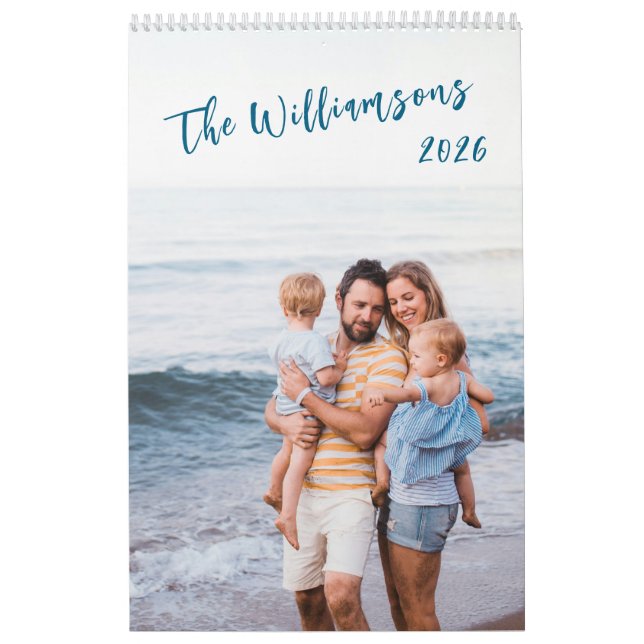 Calendario Create Your Own Family Photo Simple Modern 2026 (Tapa)