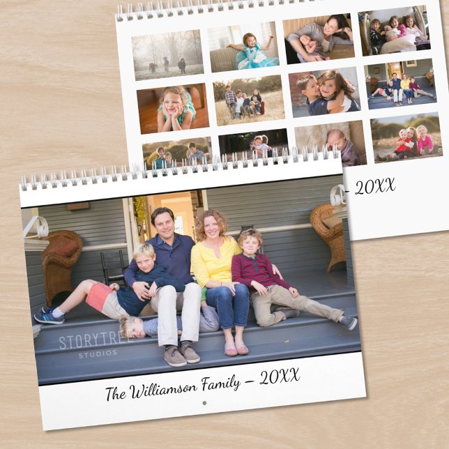 Calendario Create Your Own Modern White Cover Photo Calendar (Create Your Own Modern White Cover Photo Calendar, front/back)