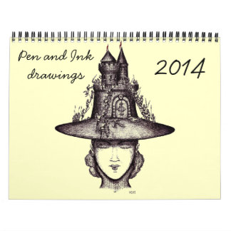 Calendario creativo del arte 2014 del dibujo de la
