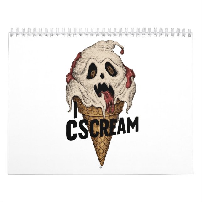 Calendario Crema de hielo fantasma espeluznante "I CSCREAM" (Tapa)