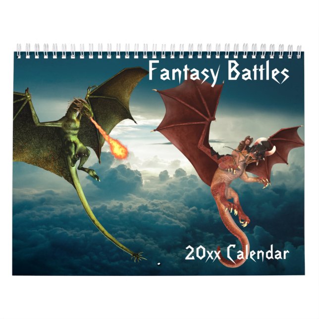 Calendario Criaturas Fantásticas de Cualquier Año Arte Dragón (Tapa)