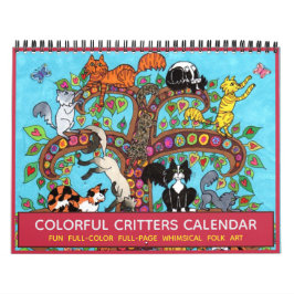 Calendario Critters coloridos adornan animales de fantasía 20
