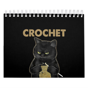 Calendario Crochet negro de gato porque el asesinato está ma