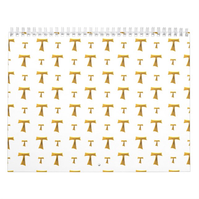 Calendario Cruz de Tau Franciscano Dorado (Tapa)