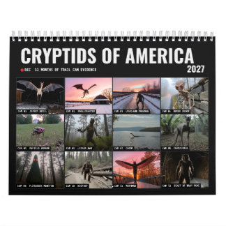 Calendario Cryptids of America 2027 Trail Cam Bigfoot Mothman