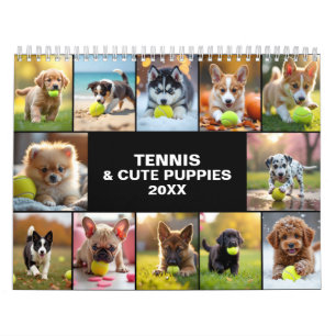 Calendario Cualquier año 🎾 12 Meses. 12 Cachorros. Alegría I