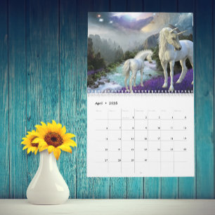 Calendario Cualquier año encantador familia de unicornios pot