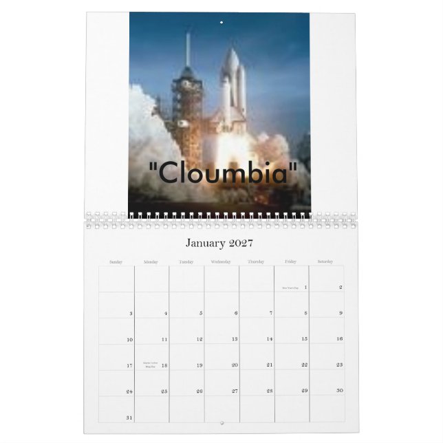 Calendario cubierta, transbordador espacial Calander, 2008 (Jan 2027)