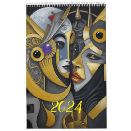 Calendario Cubismo al estilo de Picasso. 2024