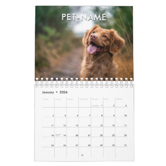 Calendario Custom 14 Photo Pet Dog 14 Name Picture Template