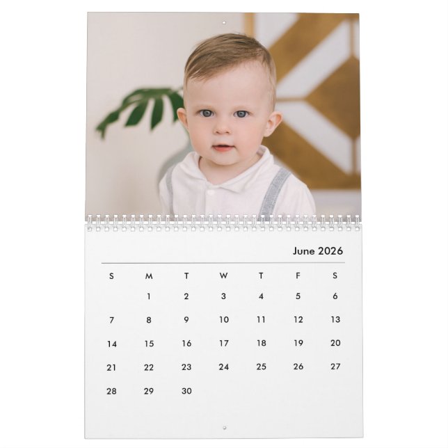 Calendario Custom Baby Boy & Family 14 Photo Calendar 2026 (Jun 2026)