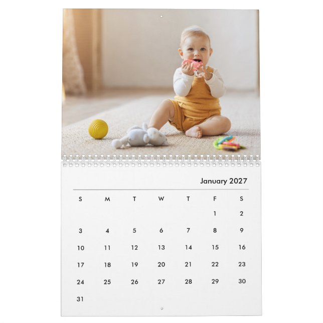 Calendario Custom Baby Girl & Family 14 Photo Calendar 2026 (Jan 2027)