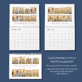 Calendario Custom Family Photo Calendar 2026