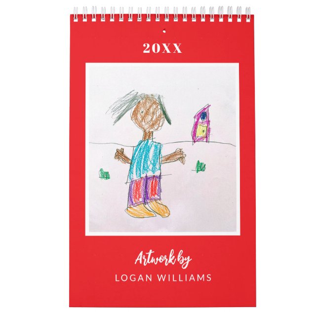 Calendario Custom Kids' Art Keepsake Christmas Gift (Tapa)