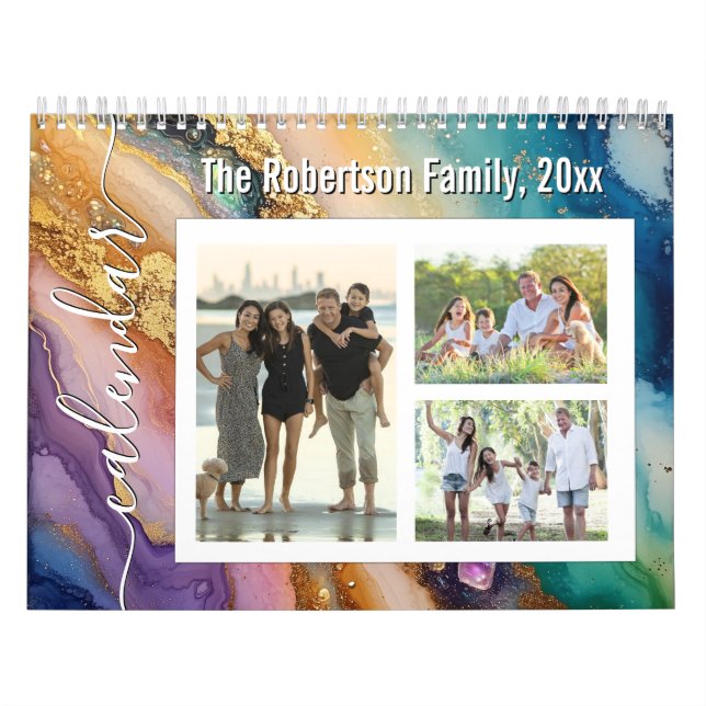 Calendario Custom Photo Calendar Beautiful Glitter Agate (Tapa)