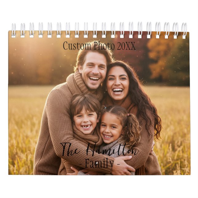 Calendario Custom Photo Calendar, Rustic Wall Design (Tapa)
